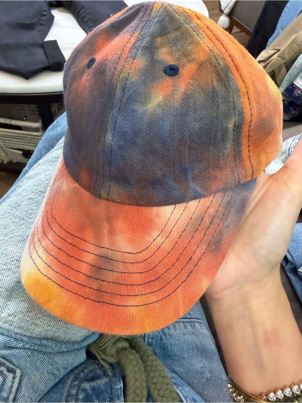 Tie-Dye Orange & Blue Baseball Cap